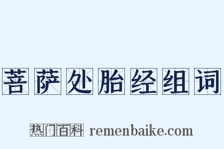 菩萨处胎经组词是什么意思的图片